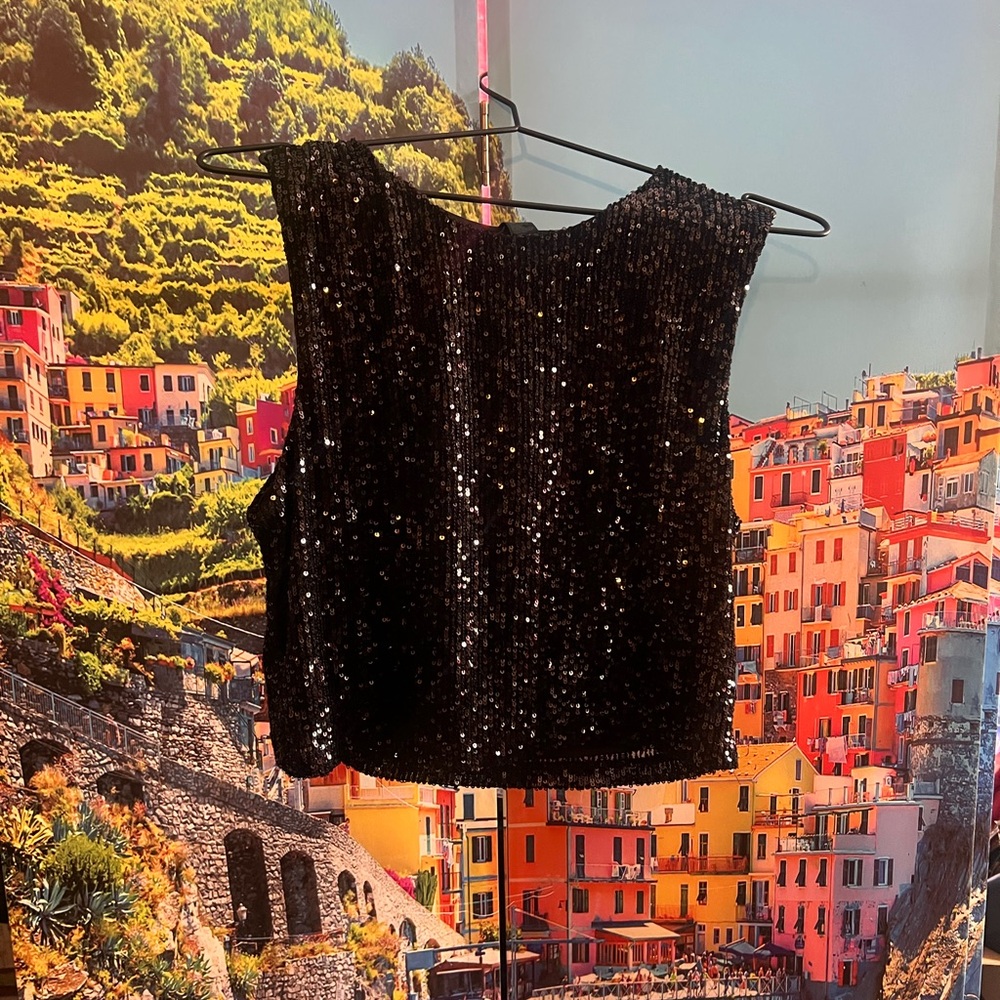 Noli Midnight Sequin Cargo top and pant set